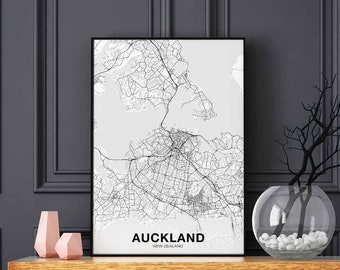 AUCKLAND New Zealand map poster Hometown City Print Modern Home Decor Office Decoration Wall Art Dorm Bedroom Gift