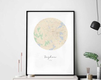 SUZHOU China map poster wall decor design modern minimal nordic travel bedroom home art vintage retro dorm nursery housewarming