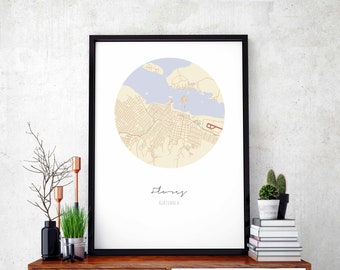 FLORES Guatemala map poster wall decor design modern minimal nordic travel bedroom home art vintage retro dorm nursery housewarming