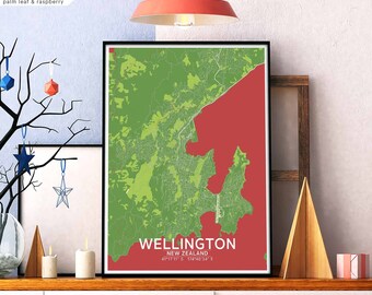 WELLINGTON New Zealand map poster black white Hometown City Print Modern Home Decor Office Decoration Wall Art Dorm Bedroom Gift