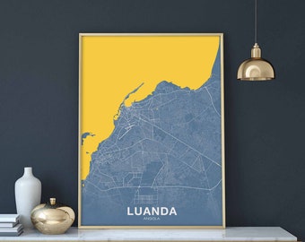LUANDA Angola poster color Hometown City Print Modern Home Decor Office Decoration Wall Art Dorm Bedroom Gift