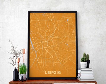 LEIPZIG Germany poster color Hometown City Print Modern Home Decor Office Decoration Wall Art Dorm Bedroom Gift