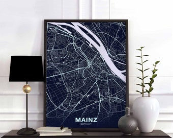 MAINZ Germany poster color Hometown City Print Modern Home Decor Office Decoration Wall Art Dorm Bedroom Gift