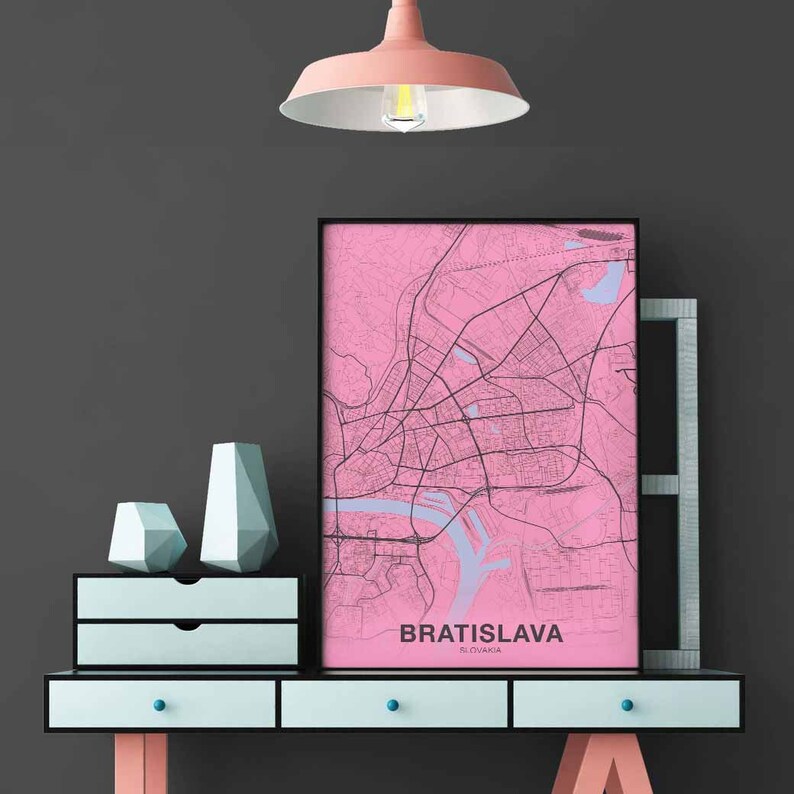 BRATISLAVA Slovakia Poster Color Hometown City Print Modern Etsy
