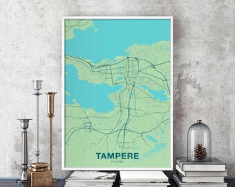 TAMPERE Finland poster color Hometown City Print Modern Home Decor Office Decoration Wall Art Dorm Bedroom Gift