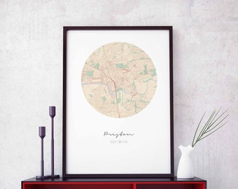 PRESTON Great Britain UK map poster wall decor design modern minimal nordic travel bedroom home art vintage retro dorm nursery
