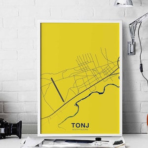 Póster con mapa de Sudán del Sur de TONJ, ciudad natal, impresión en color, decoración moderna para el hogar, decoración de la oficina, arte de pared, dormitorio, regalo