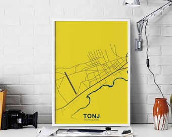 TONJ South Sudan map poster color Hometown City Print Modern Home Decor Office Decoration Wall Art Dorm Bedroom Gift