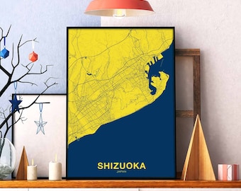 SHIZUOKA Japan map poster color Hometown City Print Modern Home Decor Office Decoration Wall Art Dorm Bedroom Gift