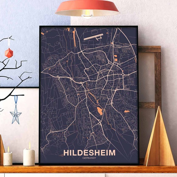 HILDESHEIM Germany poster color Hometown City Print Modern Home Decor Office Decoration Wall Art Dorm Bedroom Gift