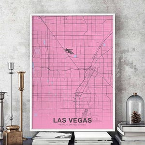 LAS VETAS Nevada NY usa karte poster farbe Hometown City Druck Modernes Wohnkultur Büro Dekoration Wand Kunst Wohnheim Schlafzimmer Geschenk