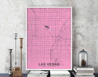 LAS VEGAS Nevada NV usa map poster color Hometown City Print Modern Home Decor Office Decoration Wall Art Dorm Bedroom Gift