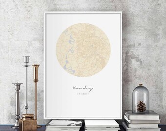 KANDUZ Afghanistan map poster wall decor design modern minimal nordic travel bedroom home art vintage retro dorm nursery housewarming
