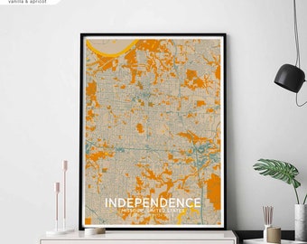 INDEPENDENCE Missouri usa map poster black white Hometown City Print Modern Home Decor Office Decoration Wall Art Dorm Bedroom Gift