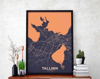 TALLINN Estonia poster color Hometown City Print Modern Home Decor Office Decoration Wall Art Dorm Bedroom Gift