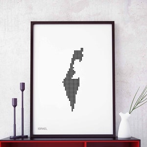 ISRAEL minimal dots retro schwarz weiß Landkarte Dekor Design modern schweizerisch skandinavisch Einweihungsparty