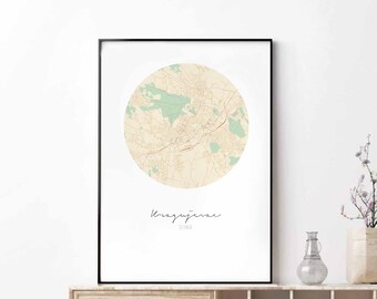 KRAGUJEVAC Serbia map poster wall decor design modern minimal nordic travel bedroom home art vintage retro dorm nursery housewarming