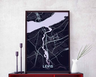 LEVIS Canada map poster color Hometown City Print Modern Home Decor Office Decoration Wall Art Dorm Bedroom Gift