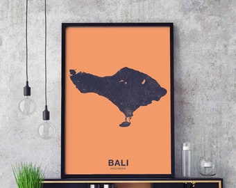 BALI Indonesia poster color Hometown City Print Modern Home Decor Office Decoration Wall Art Dorm Bedroom Gift