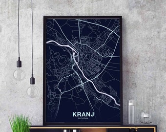 KRANJ Slovenia poster color Hometown City Print Modern Home Decor Office Decoration Wall Art Dorm Bedroom Gift