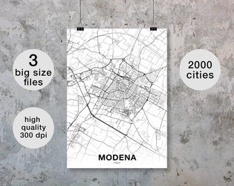 MODENA Italy map poster Hometown City Print Modern Home Decor Office Decoration Wall Art Dorm Bedroom Gift