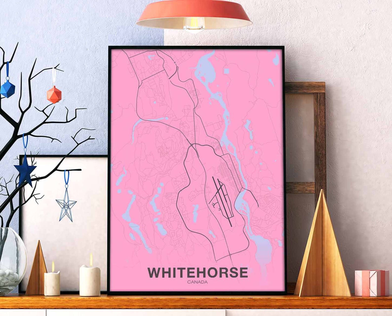 WHITEHORSE Canada Map Poster Color Hometown City Print Modern Etsy