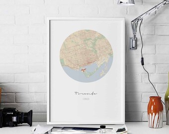TORONTO Canada map poster wall decor design modern minimal nordic travel bedroom home art vintage retro dorm nursery housewarming