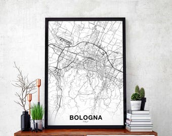 BOLOGNA Italy map poster Hometown City Print Modern Home Decor Office Decoration Wall Art Dorm Bedroom Gift