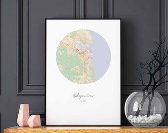 GDYNIA Poland map poster wall decor design modern minimal nordic travel bedroom home art vintage retro dorm nursery housewarming