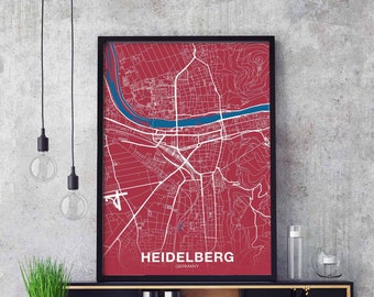 HEIDELBERG Germany poster color Hometown City Print Modern Home Decor Office Decoration Wall Art Dorm Bedroom Gift