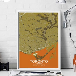 TORONTO Canadá mapa pôster preto branco decoração de parede design moderno escandinavo minimalista nórdico inauguração de casa viagem quarto