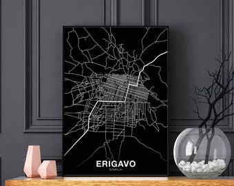 ERIGAVO Somalia map poster black white Hometown City Print Modern Home Decor Office Decoration Wall Art Dorm Bedroom Gift
