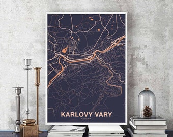 KARLOVY VARY Czechia poster color Hometown City Print Modern Home Decor Office Decoration Wall Art Dorm Bedroom Gift