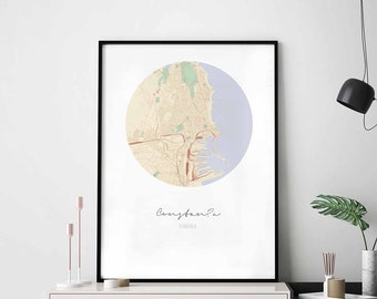 CONSTANTA Romania map poster wall decor design modern minimal nordic travel bedroom home art vintage retro dorm nursery housewarming