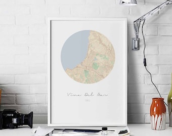 VINA DEL MAR Chile map poster wall decor design modern minimal nordic travel bedroom home art vintage retro dorm nursery housewarming