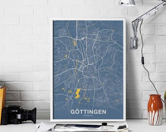 GOTTINGEN Germany poster color Hometown City Print Modern Home Decor Office Decoration Wall Art Dorm Bedroom Gift