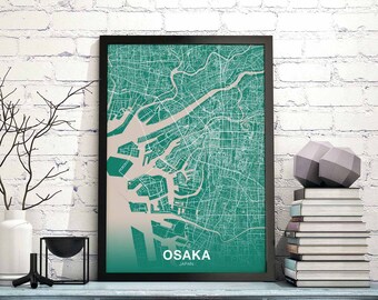 OSAKA Japan poster color Hometown City Print Modern Home Decor Office Decoration Wall Art Dorm Bedroom Gift