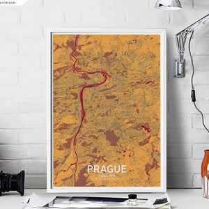PRAG Tschechien Karte Poster schwarz weiß Wand Dekor Design modern skandinavisch minimalistisch reisen Schlafzimmer