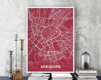 AREQUIPA Peru poster color Hometown City Print Modern Home Decor Office Decoration Wall Art Dorm Bedroom Gift