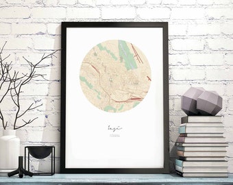 IASI Romania map poster wall decor design modern minimal nordic travel bedroom home art vintage retro dorm nursery housewarming