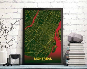 MONTREAL Canada poster color Hometown City Print Modern Home Decor Office Decoration Wall Art Dorm Bedroom Gift