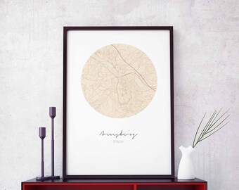 ARNSBERG Germany map poster wall decor design modern minimal nordic travel bedroom home art vintage retro dorm nursery housewarming