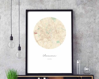 OLOMUC Czechia map poster wall decor design modern minimal nordic travel bedroom home art vintage retro dorm nursery housewarming