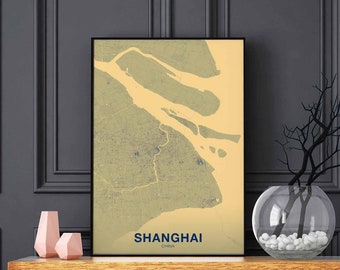 SHANGHAI China poster color Hometown City Print Modern Home Decor Office Decoration Wall Art Dorm Bedroom Gift