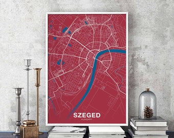SZEGED Hungary poster color Hometown City Print Modern Home Decor Office Decoration Wall Art Dorm Bedroom Gift