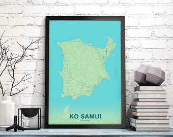 KO SAMUI Thailand poster color Hometown City Print Modern Home Decor Office Decoration Wall Art Dorm Bedroom Gift