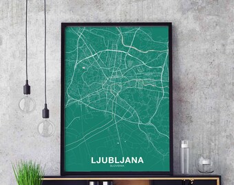 LJUBLJANA Slovenia poster color Hometown City Print Modern Home Decor Office Decoration Wall Art Dorm Bedroom Gift