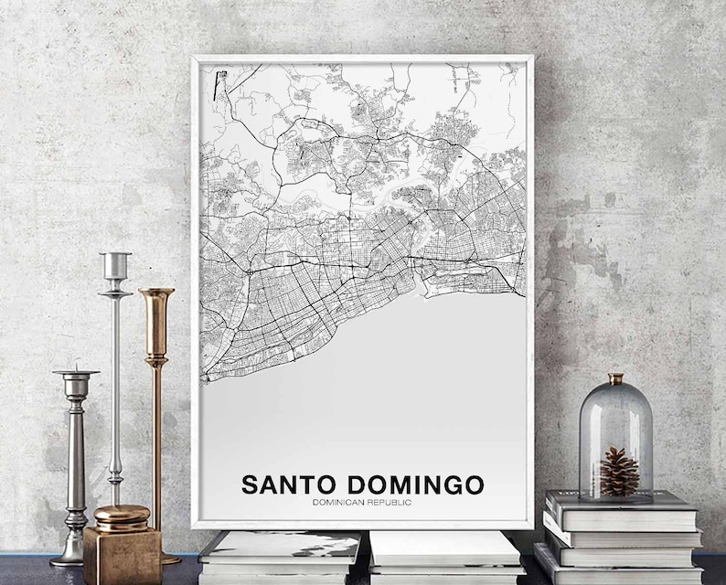 Santo Domingo Map Print Santo Domingo City Map Map Of Santo Domingo Ships From Eu Usa Santo Domingo Map Poster Custom Map Print Prints Digital Prints Deshpandefoundationindia Org