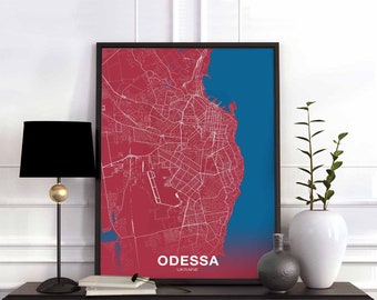ODESSA Ukraine poster color Hometown City Print Modern Home Decor Office Decoration Wall Art Dorm Bedroom Gift