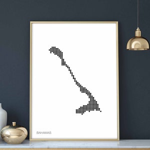 BAHAMAS retro Karte Wand Kunst Poster Design Wandbild Karte Design Kunst Kunst Accessoire Kunst Wanddeko Design modern schweizerisch skandinavisch nordisch